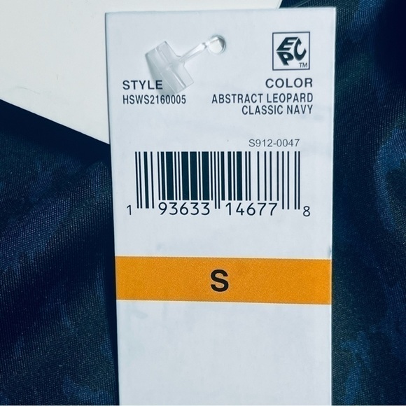 H Halston Studio yoga pants abstract leopard classic navy HSWS2160005 size S - Picture 7 of 14